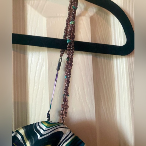 Laundry by Shelli Segal silk dress w/ beaded straps size 4 multicolor - Picture 2 of 7